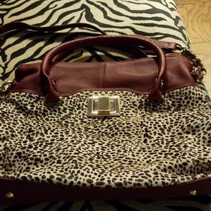 Large leather satchel bag with all straps and dust